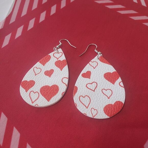 Pretty Leather Valentine Heart Themed Earrings - Your Choice of 2! - Picture 6 of 11
